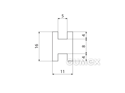 Kompaktes Silikonprofil, H-Form - 0155